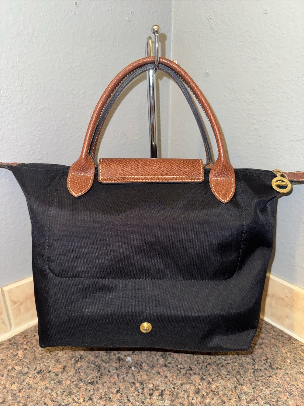 Longchamp Le Pliage Original Small Top Handle Bag Black ✅AUTHENTIC✅ - Picture 2 of 13